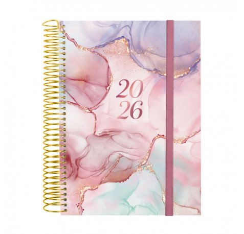 Finocam Design Collection Agenda de Espiral en Catalan - Anual 2026 - Tapa Ligera - Formato E10 - 172x29x212mm - 1 Dia por Pagina - Color Varios