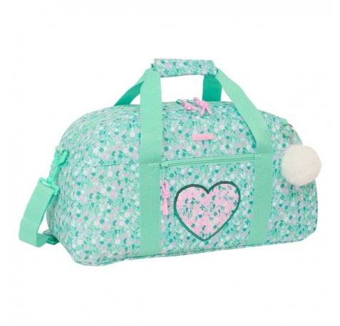 Safta Cuore Bolsa de Deporte - Bolsillo Frontal - Bandolera Ajustable - Asa Forrada - Tirador Doble - Tacos de Proteccion en Base - Fondo Interior Semirigido - 26L - 500x200x260mm - Color Turquesa