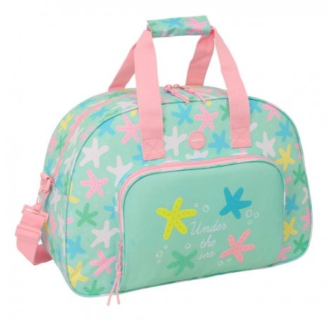 Safta Estrellas Bolsa de Deporte - Bandolera Ajustable - Bolsillo Frontal - Cremallera con Doble Tirador - Tacos en la Base - 48x33x21cm - Color Verde