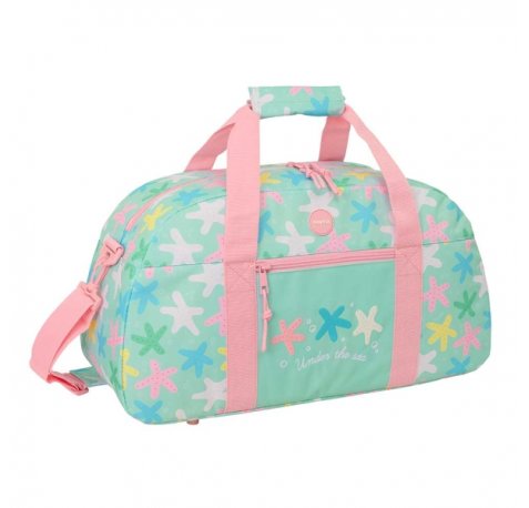 Safta Estrellas Bolsa de Deporte - Bandolera Ajustable - Bolsillo Frontal - Cremallera con Doble Tirador - Tacos en la Base - 50x26x20cm - Color Verde