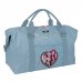 Safta K-Pop Demon Hunters Huntr/X Bolsa de Fin de Semana - Bandolera Ajustable - Bolsillo Frontal - Cremallera Bidireccional - Asas de Mano - 50x29x22cm - Color Azul Claro