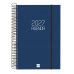 Finocam Espiral Basics Opaque Agenda - Anual 2027 - 1 Dia por Pagina - Formato E11 - 165x242mm - Espiral - Tapa de Polipropileno - Esquinas Microperforadas - Papel de 70g/m2 - Color Azul
