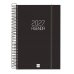 Finocam Espiral Basics Opaque Agenda - Anual 2027 - 1 Dia por Pagina - Formato E11 - 165x242mm - Espiral - Tapa de Polipropileno - Esquinas Microperforadas - Papel de 70g/m2 - Color Negro
