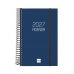 Finocam Espiral Basics Opaque Agenda - Anual 2027 - 1 Dia por Pagina - Formato E5 - 117x181mm - Espiral - Tapa de Polipropileno - Esquinas Microperforadas - Papel de 70g/m2 - Color Azul