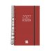 Finocam Espiral Basics Opaque Agenda - Anual 2027 - 1 Dia por Pagina - Formato E5 - 117x181mm - Espiral - Tapa de Polipropileno - Esquinas Microperforadas - Papel de 70g/m2 - Color Burdeos