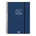 Finocam Espiral Basics Opaque Agenda - Anual 2027 - 1 Dia por Pagina - Formato E40 - 210x297mm - Espiral - Tapa de Polipropileno - Esquinas Microperforadas - Papel de 70g/m2 - Color Azul