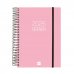 Finocam Opaque Agenda de Espiral en Catalan - Anual 2026 - Tapa Ligera - Cierre con Goma Elastica - Formato E10 - 175x29x212mm - 1 Dia por Pagina - Color Rosa