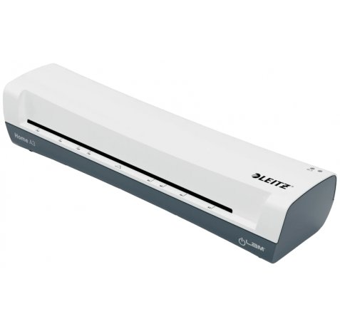 Leitz iLAM Home A3 Plastificadora - Hasta TamaÃ±o A3 - Velocidad 300mm/min - Calentamiento en 3 Minutos - Grueso Bolsa 75 y 125mic - Incluye Paquete de 5 Bolsas de Plastificacion  A4 - Color Blanco/Gris