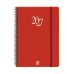 Finocam Espiral Basics My Agenda - Anual 2027 - Semana Vista Horizontal - Formato E10 - 155x212mm - Espiral - Tapa Dura de Carton Forrado - Esquinas Microperforadas - Papel de 80g/m2 - Color Rojo