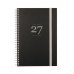 Finocam Moda Agenda Internacional - Anual 2027 - Semana Vista Vertical - 140x204mm - Goma Elastica - Tapa Dura de Carton Forrado - Esquinas Microperforadas - Papel de 80g/m2 - Color Negro