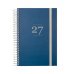Finocam Moda Agenda Internacional - Anual 2027 - 1 Dia por Pagina - 140x204mm - Goma Elastica - Tapa Dura de Carton Forrado - Esquinas Microperforadas - Papel de 80g/m2 - Color Azul