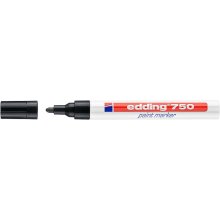 Edding 750 Rotulador Permanente - Punta Redonda - Trazo entre 2 y 4 mm. - Tinta Opaca - Secado Rapido - Color Negro (10 uds)