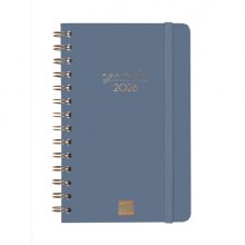 Finocam Alma Agenda - Anual 2026 - con Espiral - Formato E5 - 131x19x190mm - Semana Vista Horizontal - Color Azul Finocam Alma Agenda - Anual 2026 - con Espiral - Formato E5 - 131x19x190mm - Semana Vista Horizontal - Color Azul