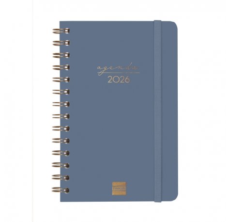 Finocam Alma Agenda - Anual 2026 - con Espiral - Formato E5 - 131x19x190mm - Semana Vista Horizontal - Color Azul