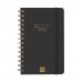 Finocam Alma Agenda en Catalan - Anual 2026 - con Espiral - Formato E5 - 131x19x190mm - Semana Vista Horizontal - Color Negro