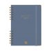 Finocam Espiral Trendy Alma Agenda - Anual 2027 - Semana Vista Horizontal - Formato E10 - 155x212mm - Espiral - Tapa Dura de Carton Forrado - Esquinas Microperforadas - Papel de 80g/m2 - Color Azul