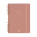 Finocam Espiral Trendy Alma Agenda - Anual 2027 - Semana Vista Horizontal - Formato E10 - 155x212mm - Espiral - Tapa Dura de Carton Forrado - Esquinas Microperforadas - Papel de 80g/m2 - Color Rosa