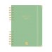 Finocam Espiral Trendy Alma Agenda - Anual 2027 - 1 Dia por Pagina - Formato E10 - 155x212mm - Espiral - Tapa Dura de Carton Forrado - Esquinas Microperforadas - Papel de 70g/m2 - Color Verde