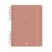Finocam Espiral Trendy Alma Agenda - Anual 2027 - 1 Dia por Pagina - Formato E10 - 155x212mm - Espiral - Tapa Dura de Carton Forrado - Esquinas Microperforadas - Papel de 70g/m2 - Color Rosa