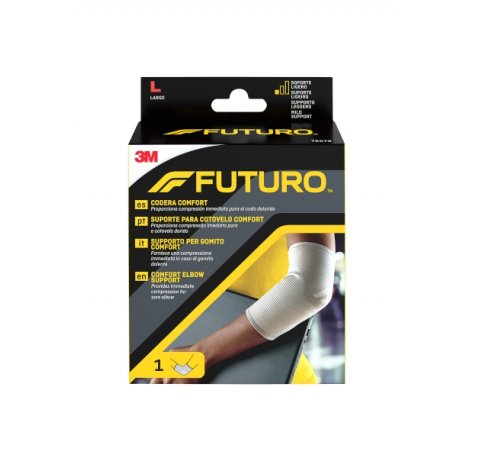 Futuro Comfort Codera - Talla L (28 - 30.5cm) - Transpirable - Elastico - Anatomico - Color Gris