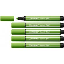 Stabilo Pen 68 MAX Rotulador - Punta de Fibra Biselada - Trazo entre 1-5mm aprox. - Tinta a Base de Agua - Color Verde Claro (5 uds)