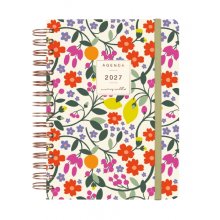 Finocam Moniquilla Agenda - Anual 2027 - 1 Dia por Pagina - Formato E10 - 155x212mm - Espiral Doble - Tapa Dura de Carton Forrado - Esquinas Microperforadas - Papel de 80g/m2 - Color Verde