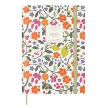 Finocam Moniquilla Agenda Profesional - Anual 2027 - Semana Vista Horizontal - Formato A5 - 148x210mm - Goma Elastica - Tapa Blanda de PU - Esquinas Microperforadas - Papel de 80g/m2 - Color Verde