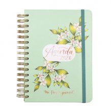 Finocam Flower Journal Agenda de Espiral - Anual 2026 - Tapa Dura - Cierre de Goma - Formato E10 - 155X212mm - 1 Dia por Pagina - Color Verde Finocam Flower Journal Agenda de Espiral - Anual 2026 - Tapa Dura - Cierre de Goma - Formato E10 - 155X212mm - 1 Dia por Pagina - Color Verde