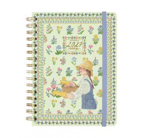 Finocam Martabge Agenda - Anual 2027 - Semana Vista Horizontal - Formato E10 - 155x212mm - Espiral Doble - Tapa Dura de Carton Forrado - Esquinas Microperforadas - Papel de 80g/m2 - Color Azul