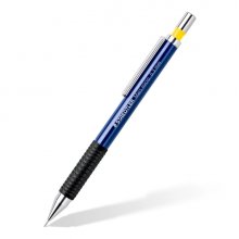 Staedtler Mars Micro 775 Portaminas 0.3mm - Punta Metalica Retractil - Mina Amortiguada - Grip de Caucho - Clip Metalico - Color Azul (10 uds)