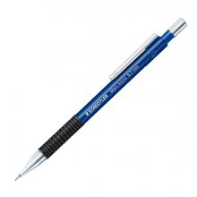 Staedtler Mars Micro 775 Portaminas 0.7mm - Punta Metalica Retractil - Mina Amortiguada - Grip de Caucho - Clip Metalico - Color Azul (10 uds)