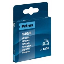 Petrus Caja de 1200 Grapas 530/6 Cobreadas para Clavadora - Patilla de 6mm