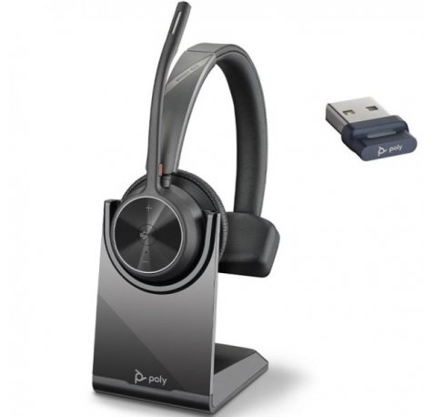 HP Poly Voyager 4310 Auricular Monoaural con Microfono con Base de Carga - Bluetooth 5.2 - Dongle USB-A - Color Negro