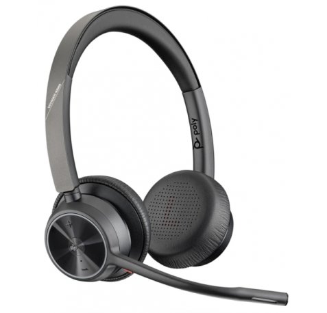 HP Poly Voyager 4320 UC M Auriculares con Microfono Bluetooth - Almohadillas Acolchadas - Controles en Auricular- Color Negro