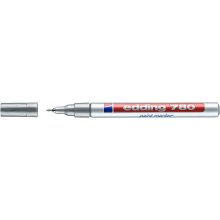 Edding 780 Rotulador Permanente de Tinta Opaca - Punta Redonda - Trazo 0.8mm - Puntas de Recambio Disponibles - Secado Rapido - Color Plata (10 uds)
