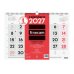 Finocam Neutro Calendario de Pared - Anual 2027 - Mes Vista - Formato L - 430x310mm - Espiral Doble - Papel de 120g/m2 - Numeros Grandes - Color Rojo y Blanco