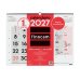 Finocam Neutro Calendario de Pared - Anual 2027 - Mes Vista - Formato XL - 540x420mm - Espiral Doble - Papel de 135g/m2 - Espacio para Escribir - Numeros Grandes - Color Rojo y Blanco