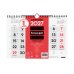 Finocam Neutro Calendario de Pared en Catalan - Anual 2027 - Mes Vista - Formato M - 300x210mm - Espiral Doble - Papel de 120g/m2 - Numeros Grandes - Color Rojo y Blanco
