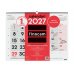 Finocam Neutro Calendario de Pared en Catalan - Anual 2027 - Mes Vista - Formato XL - 540x420mm - Espiral Doble - Papel de 135g/m2 - Espacio para Escribir - Numeros Grandes - Color Rojo y Blanco