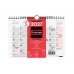Finocam Neutro Calendario de Pared en Catalan - Anual 2027 - Mes Vista - Formato S - 210x150mm - Espiral Doble - Papel de 120g/m2 - Espacio para Escribir - Color Rojo y Blanco