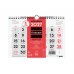 Finocam Neutro Calendario de Pared - Anual 2027 - Mes Vista - Formato S - 210x150mm - Espiral Doble - Papel de 120g/m2 - Numeros Grandes - Color Rojo y Blanco