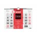 Finocam Neutro Calendario de Pared en Catalan - Anual 2027 - Mes Vista - Formato S - 210x150mm - Espiral Doble - Papel de 120g/m2 - Numeros Grandes - Color Rojo y Blanco