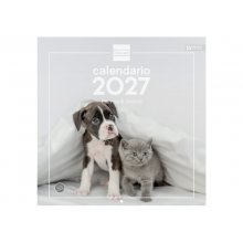 Finocam Perros y Gatos Calendario de Pared - 16 Meses 26/27 - Mes Vista - 300x300mm - Papel de 170g/m2 - Imagenes Tematicas Surtidas - Espacio para Notas