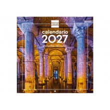 Finocam Maravillas del Mundo Calendario de Pared - 16 Meses 26/27 - Mes Vista - 300x300mm - Papel de 170g/m2 - Imagenes Tematicas Surtidas - Espacio para Notas