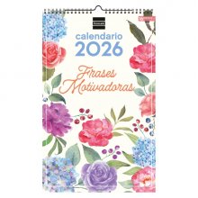 Finocam Calendario de Pared - Anual 2026 - Imagenes Variadas - con Espiral - Espacio para Escribir - Tematica de Frases Motivadoras