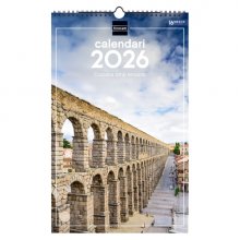 Finocam Calendario de Pared en Catalan - Anual 2026 - Imagenes Variadas - con Espiral - Espacio para Escribir - Tematica de Ciudades y Pueblos