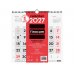 Finocam Neutro Calendario de Pared en Catalan - Anual 2027 - Mes Vista - 300x300mm - Espiral Doble - Papel de 120g/m2 - Numeros Grandes - Color Rojo y Blanco
