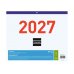 Finocam Calendario Faldilla - Anual 2027 - Mes Vista - Formato F43 - 300x247mm - Papel de 80g/m2 Microperforado - Espacio para Escribir - Color Azul y Blanco