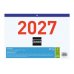 Finocam Calendario Faldilla - Anual 2027 - Mes Vista - Formato F93 - 300x210mm - Papel de 80g/m2 Microperforado - Numeros Grandes - Color Azul y Blanco