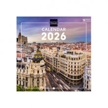 Finocam Calendario de Pared Internacional - Anual 2026 - Imagenes Variadas - 191x5x185mm - Tematica de Madrid